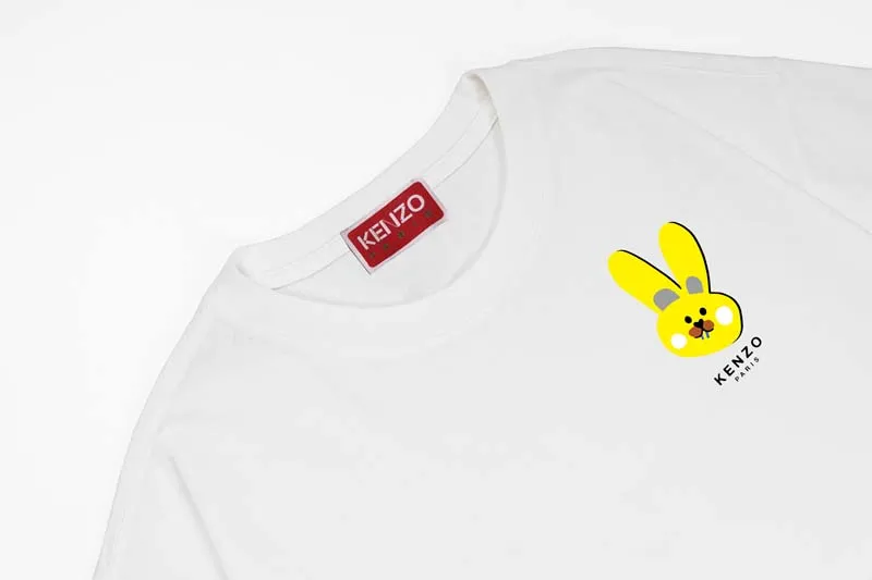 KENZO Kenzo New Arrival Cartoon Rabbit Print T-shirt Fashionable Men and Women Couple Round Neck Short Sleeve Color: Black Red White Size: M L XL XXL Three Standards Style Number: K 68